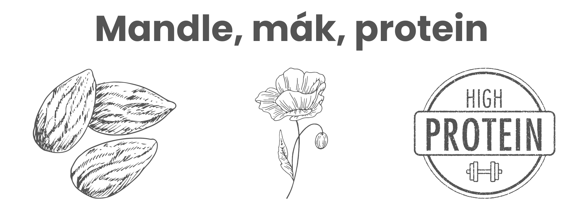 mandle, mák, protein